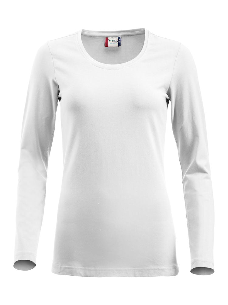Clique Carolina Long Sleeve Tee. Ladies Stretch T Shirt. 3 Colours, S-2XL - Tee Shirt - Logo Free Clothing