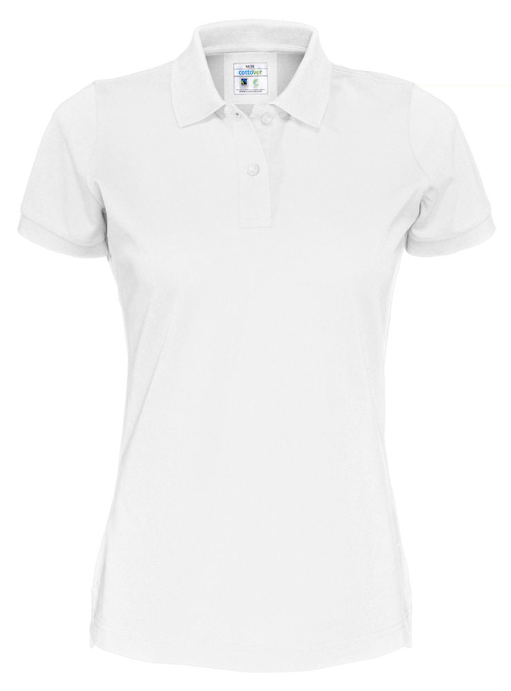 Cottover Ladies Organic Cotton Polo Shirt. Fairtrade Eco Pique Polo. 14 Colours XS-2XL - Polo Shirt - Logo Free Clothing