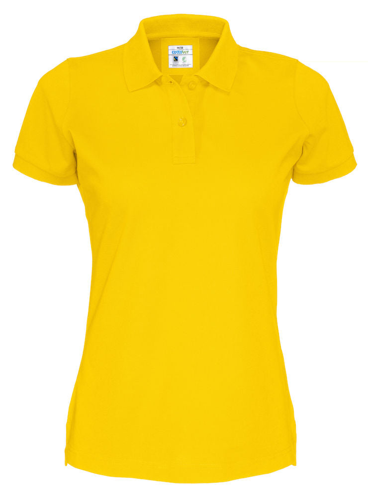 Cottover Ladies Organic Cotton Polo Shirt. Fairtrade Eco Pique Polo. 14 Colours XS-2XL - Polo Shirt - Logo Free Clothing