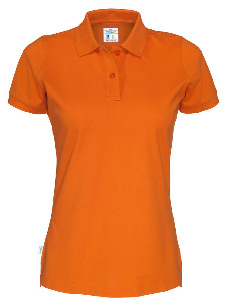 Cottover Ladies Organic Cotton Polo Shirt. Fairtrade Eco Pique Polo. 14 Colours XS-2XL - Polo Shirt - Logo Free Clothing
