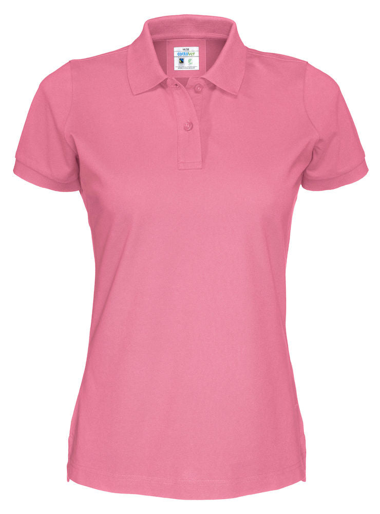 Cottover Ladies Organic Cotton Polo Shirt. Fairtrade Eco Pique Polo. 14 Colours XS-2XL - Polo Shirt - Logo Free Clothing