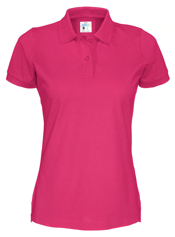 Cottover Ladies Organic Cotton Polo Shirt. Fairtrade Eco Pique Polo. 14 Colours XS-2XL - Polo Shirt - Logo Free Clothing