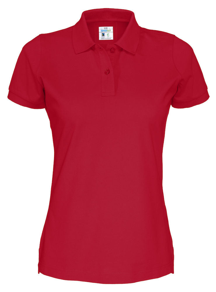 Cottover Ladies Organic Cotton Polo Shirt. Fairtrade Eco Pique Polo. 14 Colours XS-2XL - Polo Shirt - Logo Free Clothing
