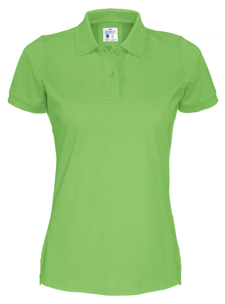 Cottover Ladies Organic Cotton Polo Shirt. Fairtrade Eco Pique Polo. 14 Colours XS-2XL - Polo Shirt - Logo Free Clothing