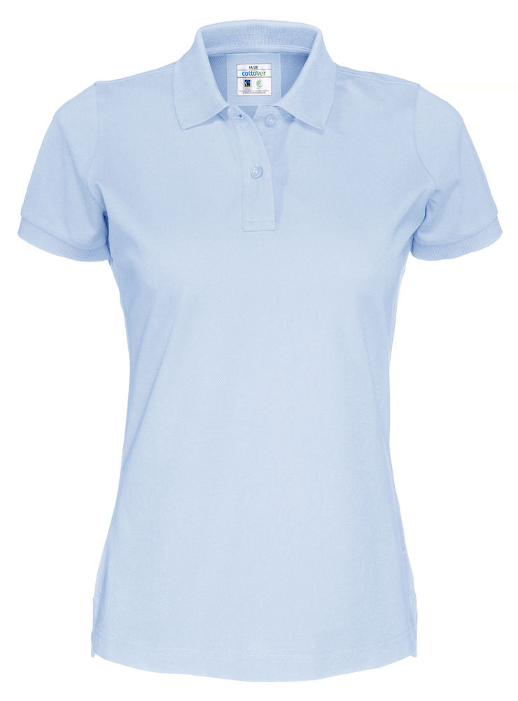 Cottover Ladies Organic Cotton Polo Shirt. Fairtrade Eco Pique Polo. 14 Colours XS-2XL - Polo Shirt - Logo Free Clothing