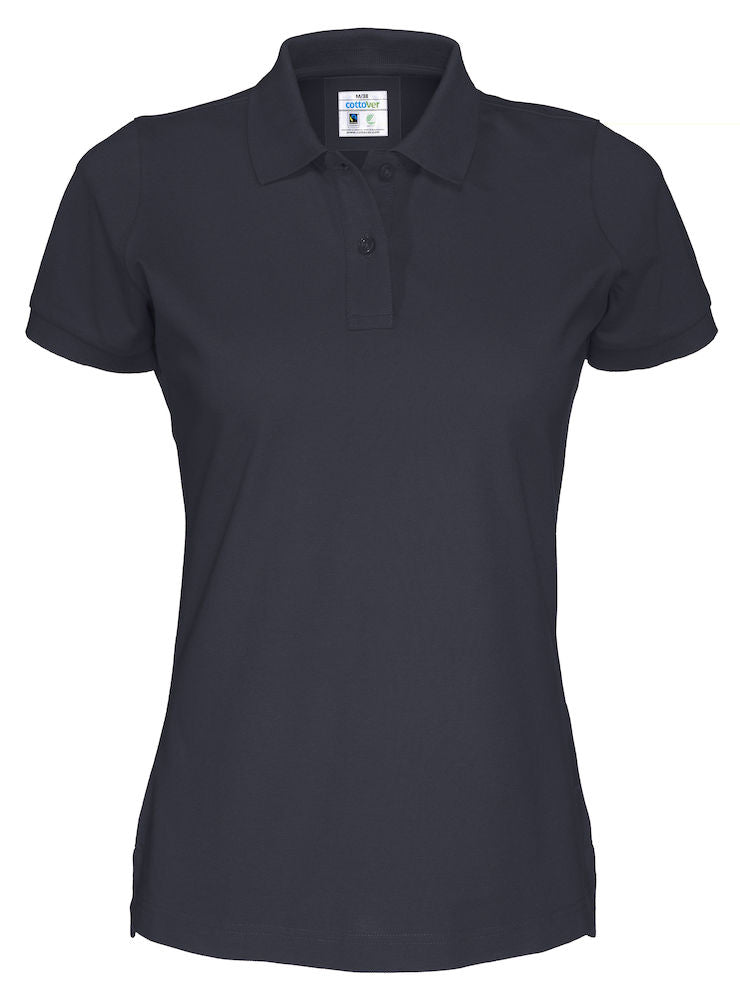Cottover Ladies Organic Cotton Polo Shirt. Fairtrade Eco Pique Polo. 14 Colours XS-2XL - Polo Shirt - Logo Free Clothing