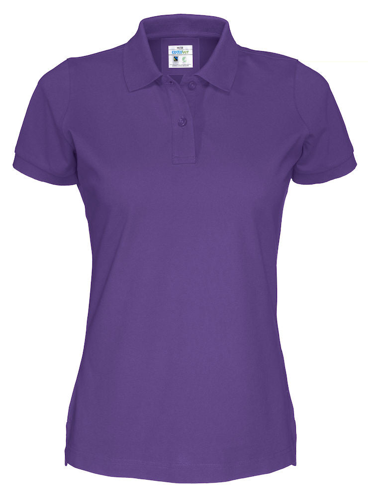 Cottover Ladies Organic Cotton Polo Shirt. Fairtrade Eco Pique Polo. 14 Colours XS-2XL - Polo Shirt - Logo Free Clothing