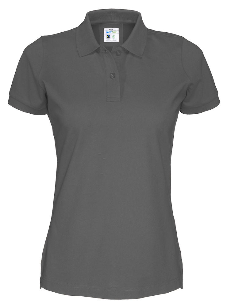 Cottover Ladies Organic Cotton Polo Shirt. Fairtrade Eco Pique Polo. 14 Colours XS-2XL - Polo Shirt - Logo Free Clothing