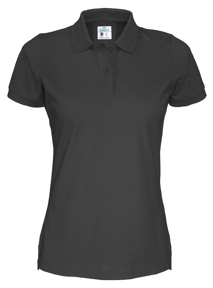 Cottover Ladies Organic Cotton Polo Shirt. Fairtrade Eco Pique Polo. 14 Colours XS-2XL - Polo Shirt - Logo Free Clothing