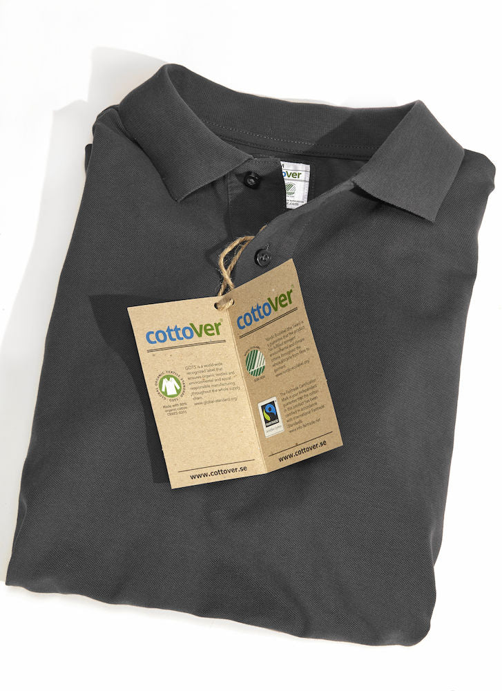 Cottover Ladies Organic Cotton Polo Shirt. Fairtrade Eco Pique Polo. 14 Colours XS-2XL - Polo Shirt - Logo Free Clothing
