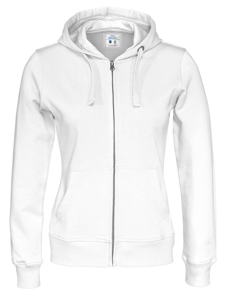 Cottover Ladies Zipped Eco Hoodie. Fairtrade Organic Cotton. 14 Colours XS-2XL - Hoodie - Logo Free Clothing