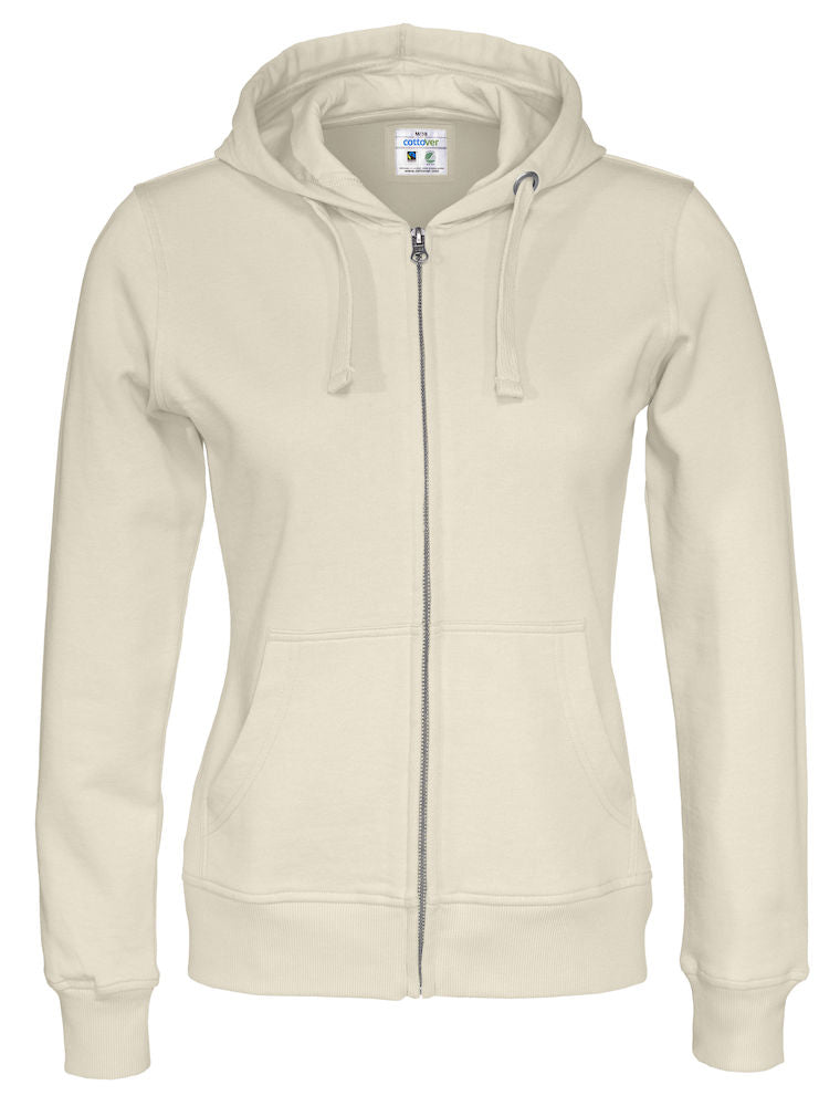 Cottover Ladies Zipped Eco Hoodie. Fairtrade Organic Cotton. 14 Colours XS-2XL - Hoodie - Logo Free Clothing