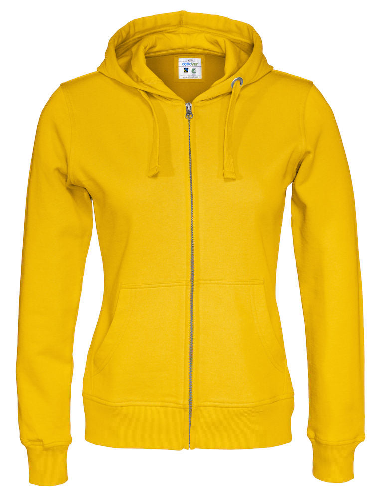 Cottover Ladies Zipped Eco Hoodie. Fairtrade Organic Cotton. 14 Colours XS-2XL - Hoodie - Logo Free Clothing
