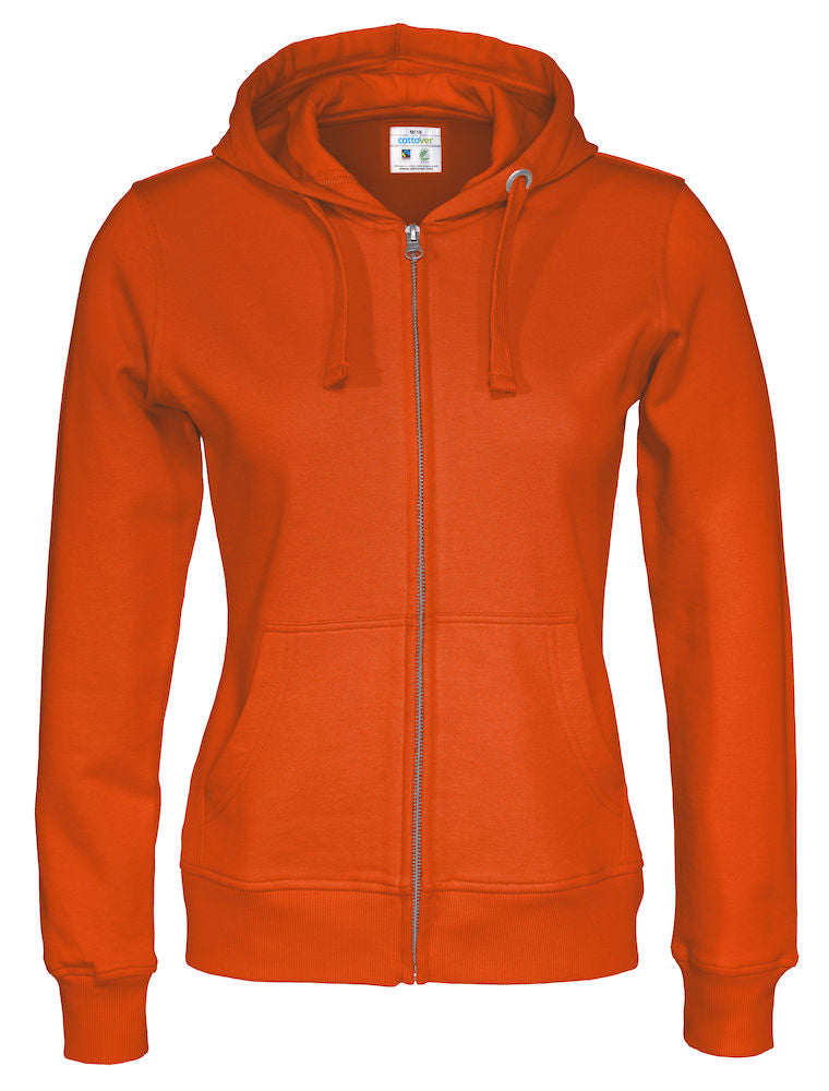Cottover Ladies Zipped Eco Hoodie. Fairtrade Organic Cotton. 14 Colours XS-2XL - Hoodie - Logo Free Clothing