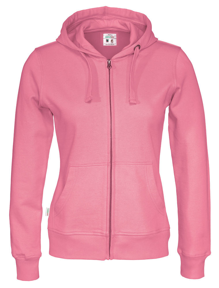 Cottover Ladies Zipped Eco Hoodie. Fairtrade Organic Cotton. 14 Colours XS-2XL - Hoodie - Logo Free Clothing