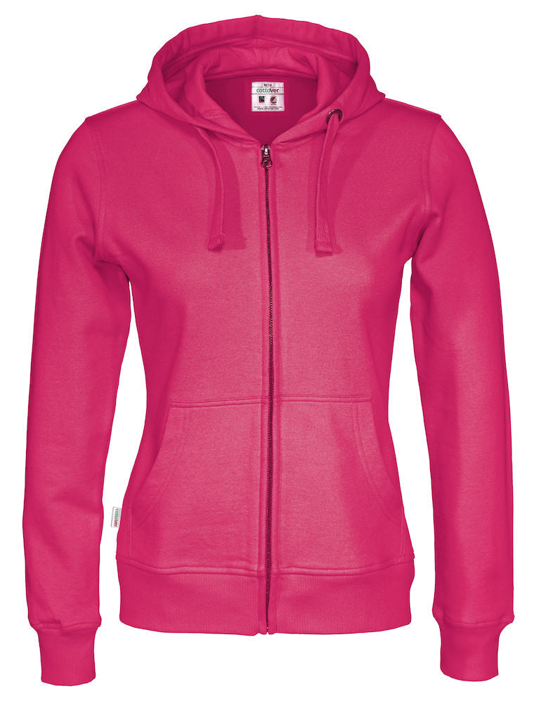 Cottover Ladies Zipped Eco Hoodie. Fairtrade Organic Cotton. 14 Colours XS-2XL - Hoodie - Logo Free Clothing