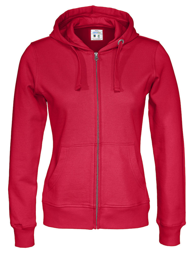 Cottover Ladies Zipped Eco Hoodie. Fairtrade Organic Cotton. 14 Colours XS-2XL - Hoodie - Logo Free Clothing