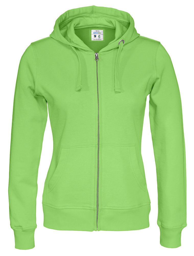 Cottover Ladies Zipped Eco Hoodie. Fairtrade Organic Cotton. 14 Colours XS-2XL - Hoodie - Logo Free Clothing