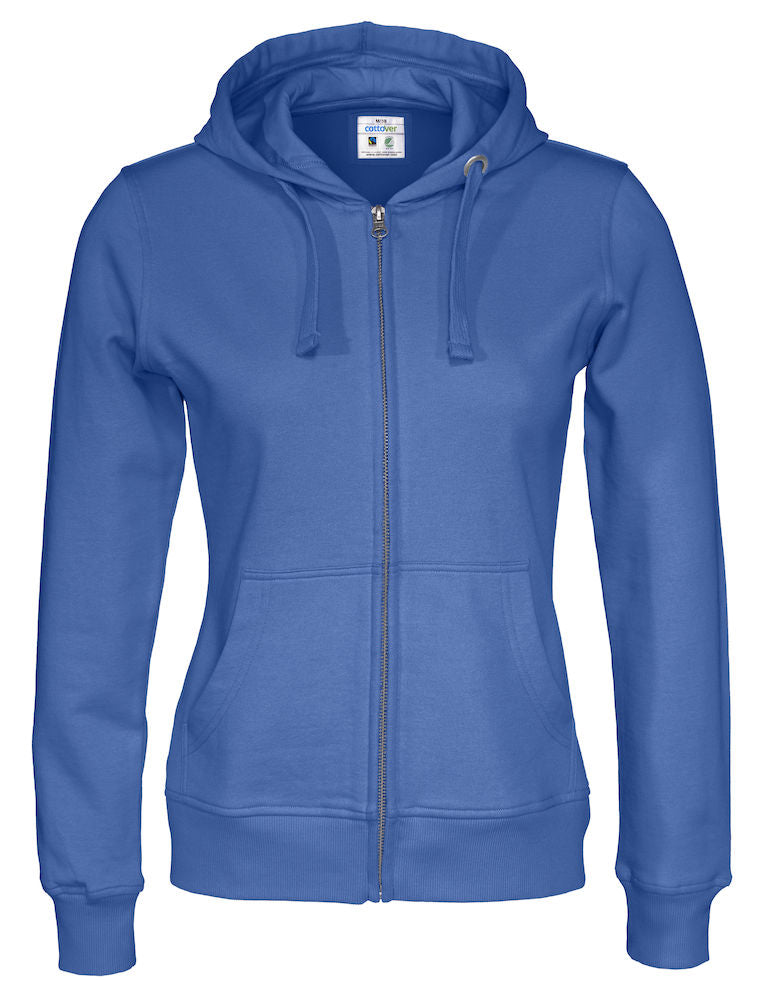Cottover Ladies Zipped Eco Hoodie. Fairtrade Organic Cotton. 14 Colours XS-2XL - Hoodie - Logo Free Clothing