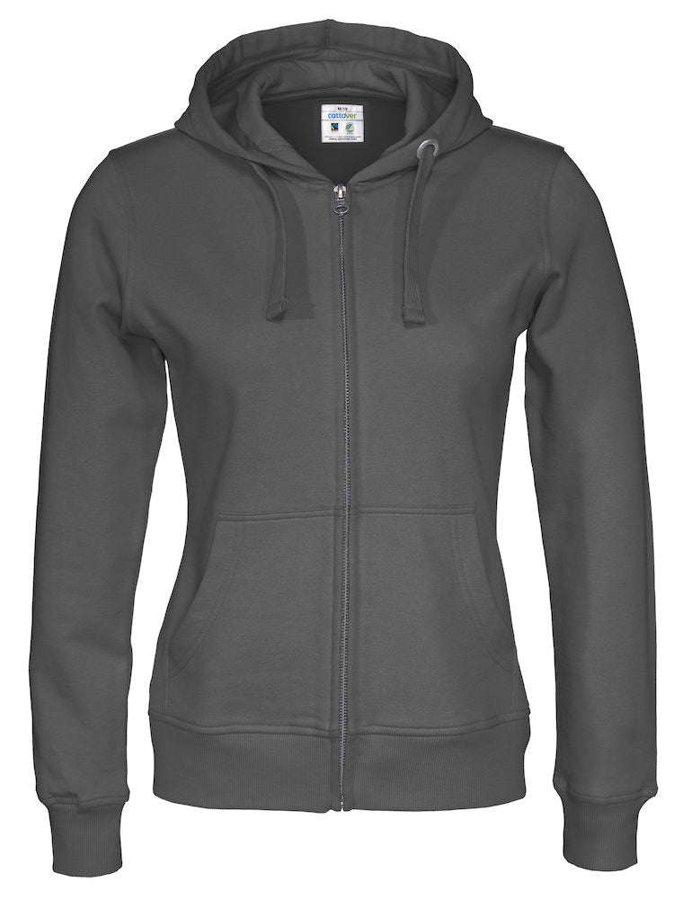 Cottover Ladies Zipped Eco Hoodie. Fairtrade Organic Cotton. 14 Colours XS-2XL - Hoodie - Logo Free Clothing
