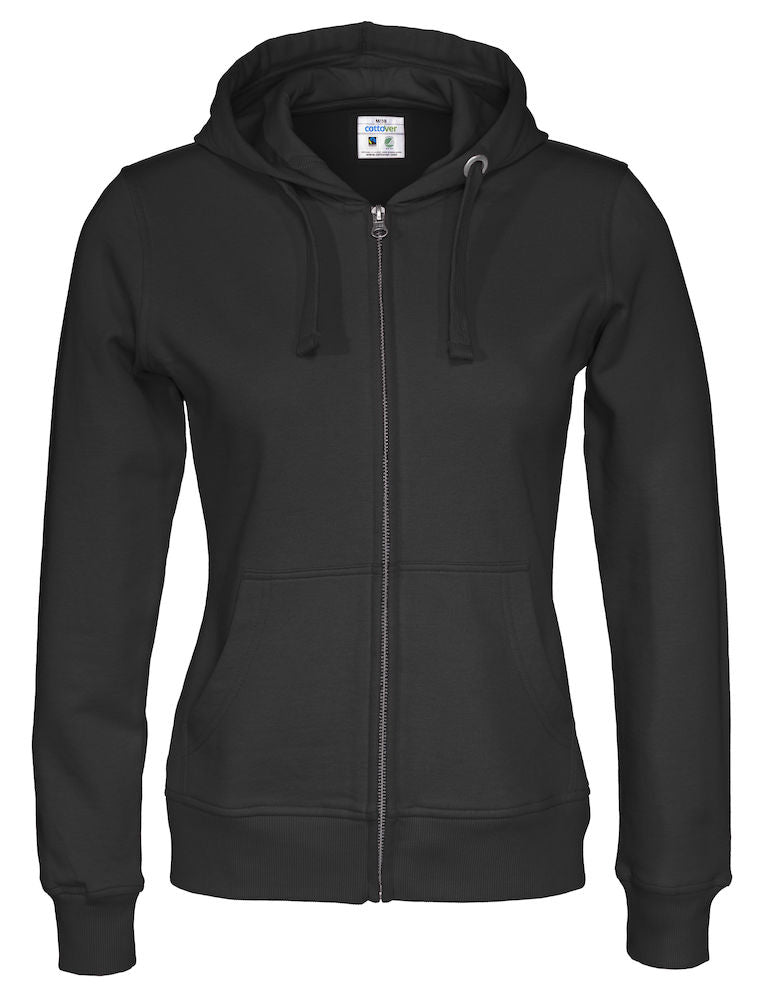 Cottover Ladies Zipped Eco Hoodie. Fairtrade Organic Cotton. 14 Colours XS-2XL - Hoodie - Logo Free Clothing