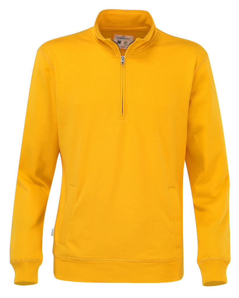 Cottover Half Zip Eco Sweatshirt Unisex. Fairtrade Organic Cotton. 14 Colours. S-4XL - Sweatshirt - Logo Free Clothing