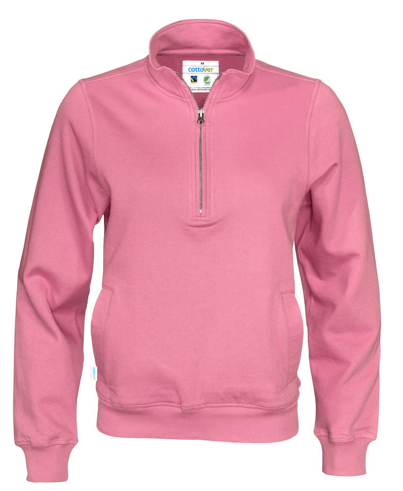 Cottover Half Zip Eco Sweatshirt Unisex. Fairtrade Organic Cotton. 14 Colours. S-4XL - Sweatshirt - Logo Free Clothing