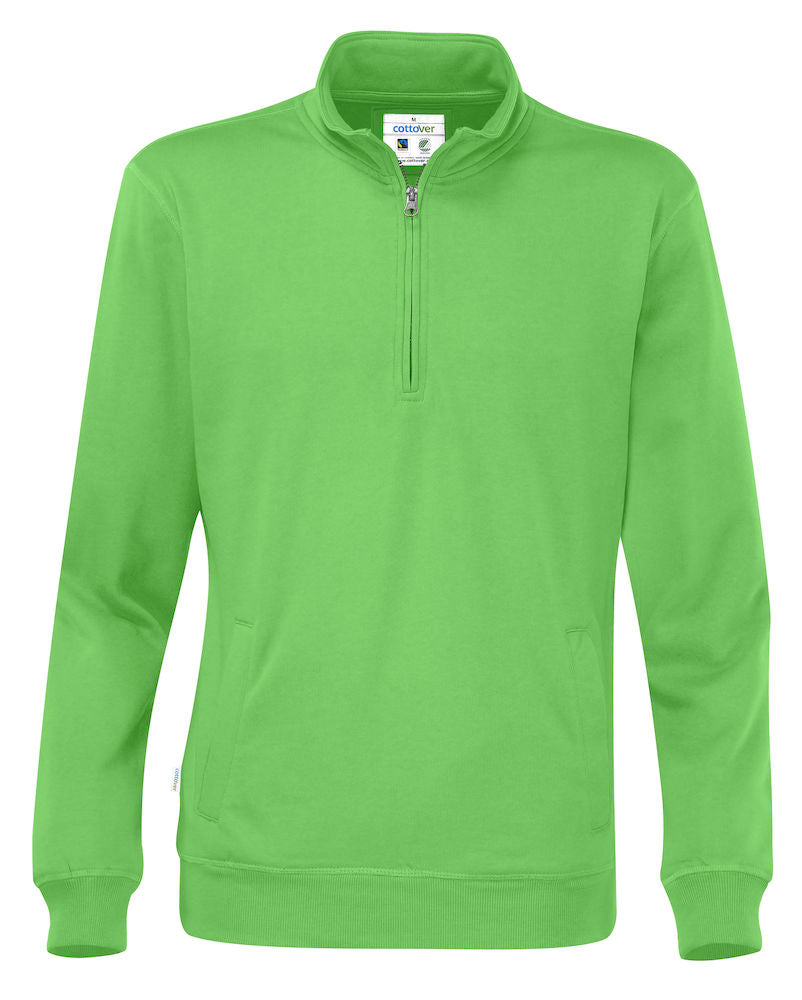 Cottover Half Zip Eco Sweatshirt Unisex. Fairtrade Organic Cotton. 14 Colours. S-4XL - Sweatshirt - Logo Free Clothing