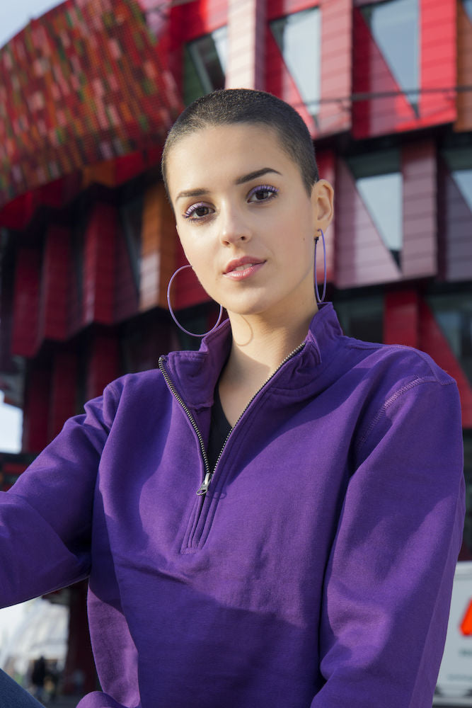 Cottover Half Zip Eco Sweatshirt Unisex. Fairtrade Organic Cotton. 14 Colours. S-4XL - Sweatshirt - Logo Free Clothing