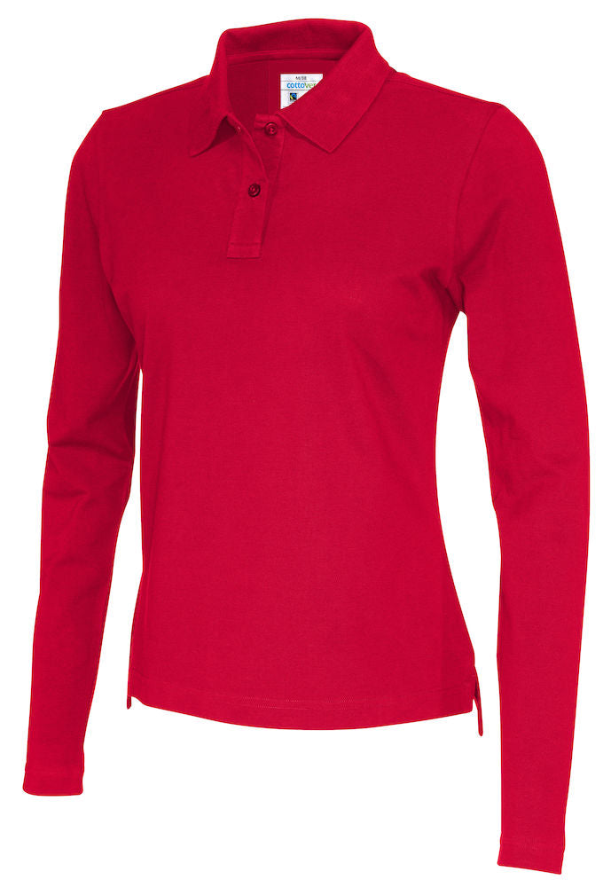 Cottover Ladies Eco Long Sleeve Polo Shirt. Fairtrade Organic Cotton Pique Polo. 14 Colours XS-2XL - Polo Shirt - Logo Free Clothing