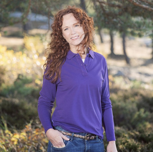 Cottover Ladies Eco Long Sleeve Polo Shirt. Fairtrade Organic Cotton Pique Polo. 14 Colours XS-2XL - Polo Shirt - Logo Free Clothing