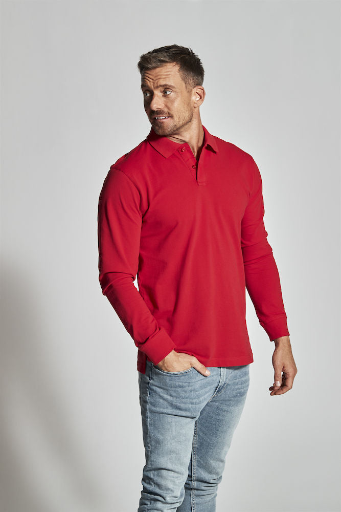 Cottover Mens Eco Long Sleeve Polo Shirt. Fairtrade Organic Cotton Pique Polo. 13 Colours S-4XL - Polo Shirt - Logo Free Clothing