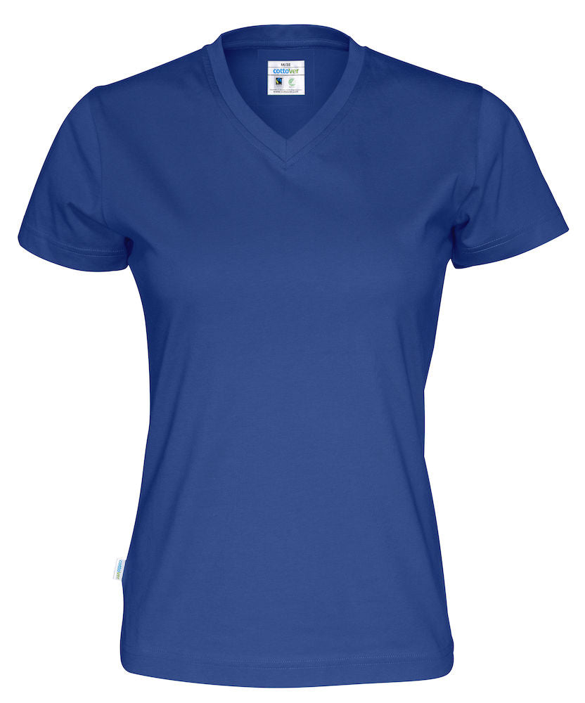 Cottover Ladies Eco V Neck Tee Shirt. Fairtrade Organic Cotton. 14 Colours. XS-2XL - Tee Shirt - Logo Free Clothing