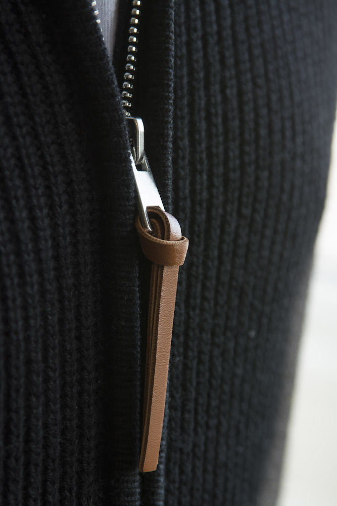 James Harvest Brockway Zipped Sweater. Heavy Rib Knit Cardigan. 3 Colours XS-3XL - Knitwear - Logo Free Clothing