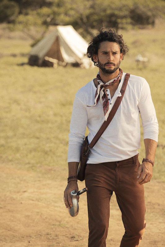 James Harvest Stoneton- Mens Organic Cotton Henley Top. Black or White. S-3XL - Tee Shirt - Logo Free Clothing