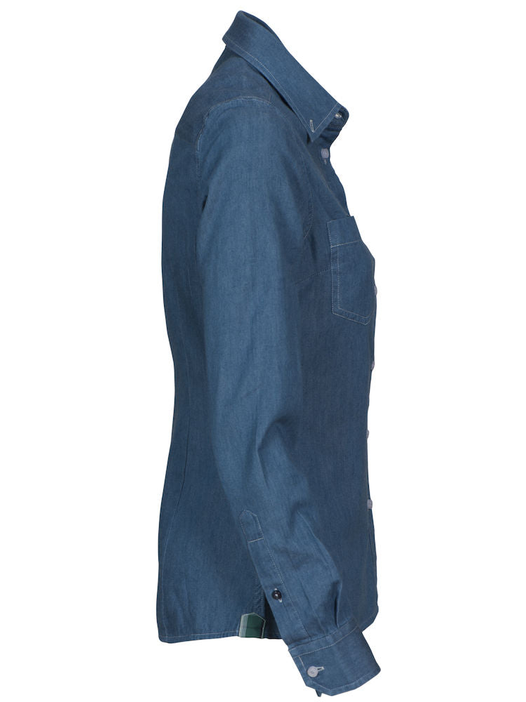 James Harvest Jupiter Ladies Shirt. Pure Cotton Denim Look. 2 Colours XS-2XL - Shirt - Logo Free Clothing