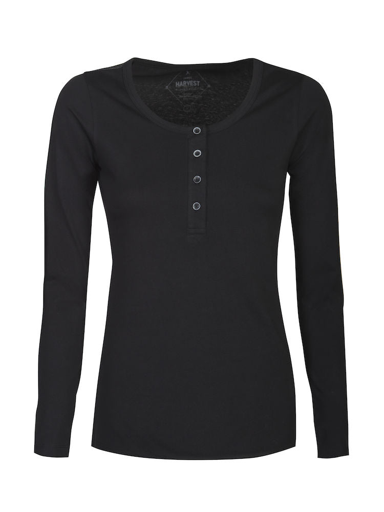 James Harvest Stoneton Ladies Henley Shirt | Cotton Long Sleeve Top | 2 Colours | XS-2XL - Tee Shirt - Logo Free Clothing