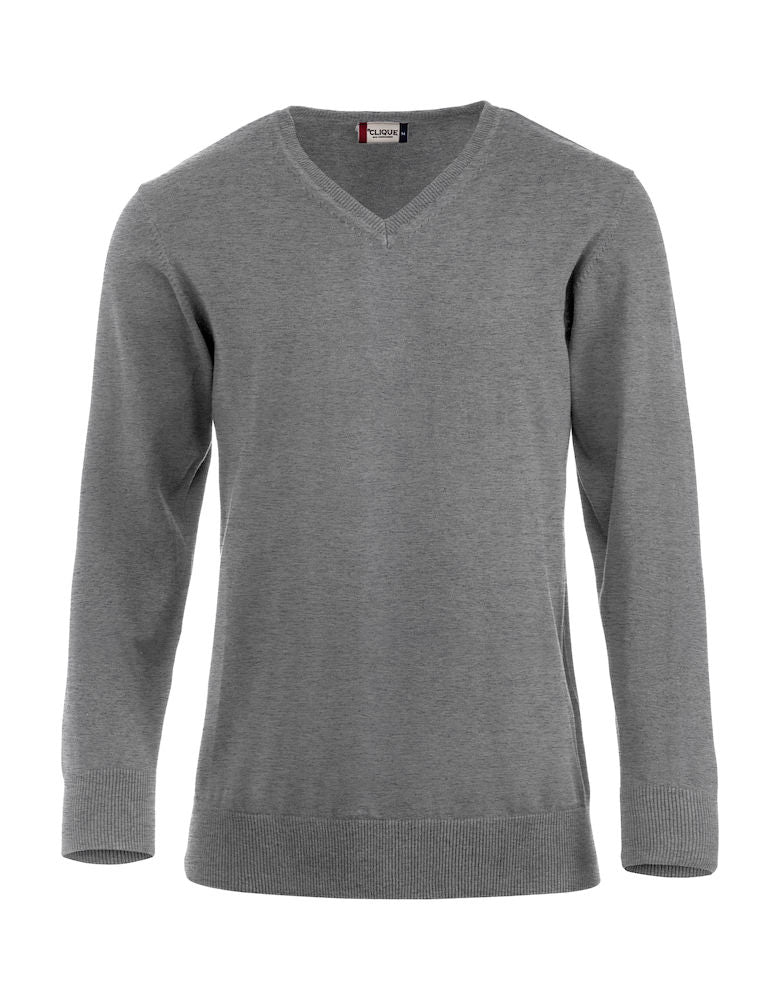 Clique Aston Mens Cotton V-Neck Jumper. Soft Touch. 3 Colours. S-3XL - Knitwear - Logo Free Clothing