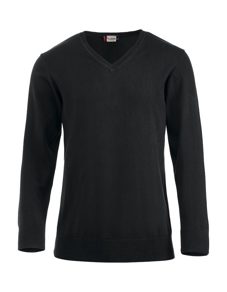 Clique Aston Mens Cotton V-Neck Jumper. Soft Touch. 3 Colours. S-3XL - Knitwear - Logo Free Clothing
