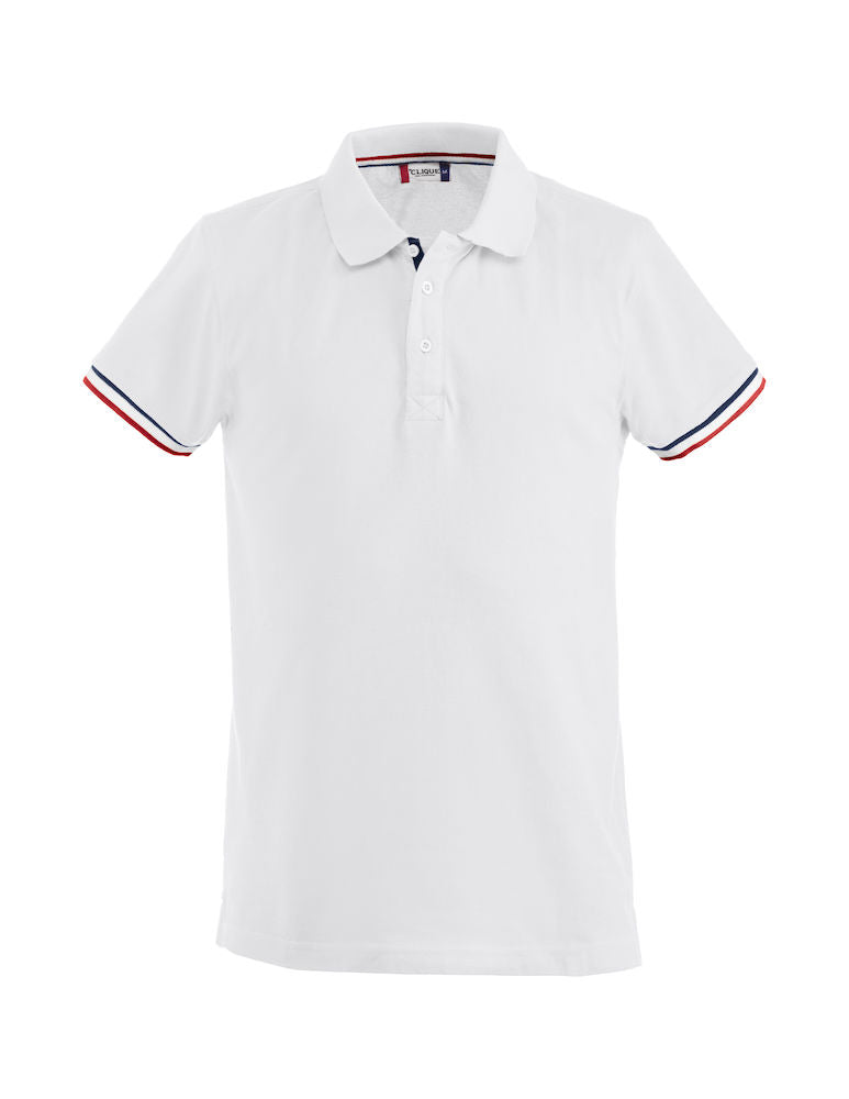 Clique Newton Mens Cotton Polo Shirt. Contrast Colour Collar. 6 Colours. XS-3XL. - Polo Shirt - Logo Free Clothing