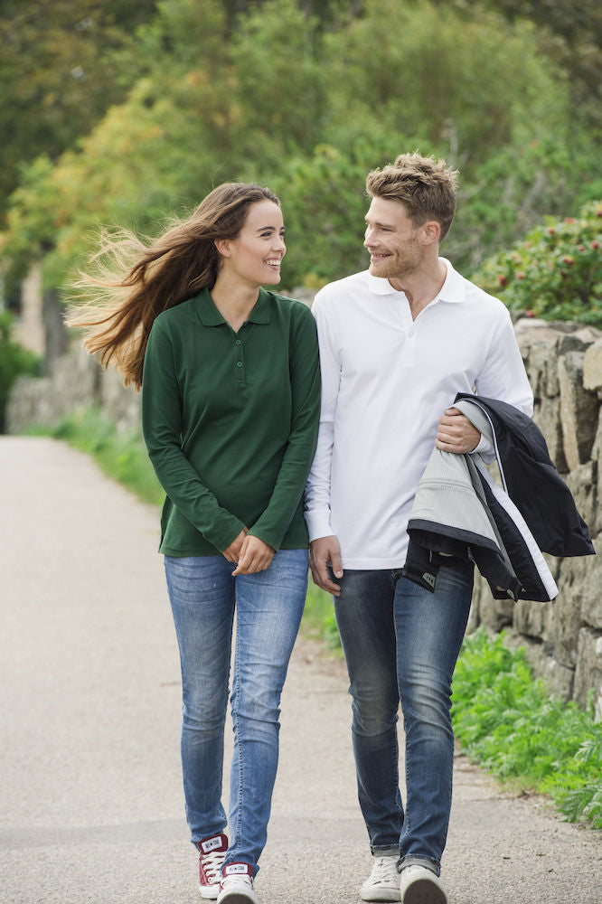 Clique Marion Ladies Long Sleeve Polo Shirt Medium Weight. 11 Colours. XS-2XL. - Polo Shirt - Logo Free Clothing