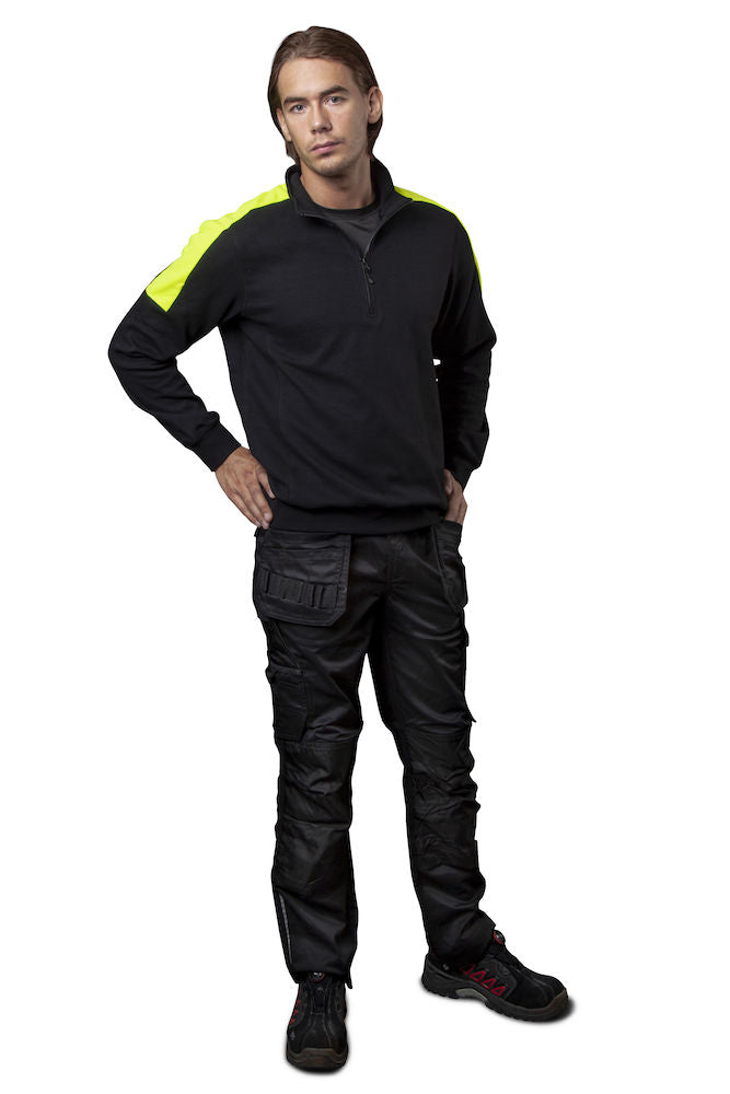 ProJob Heavyweight 1/2 Zip Sweatshirt. Hi Viz Option. 7 Colours XS-4XL - Sweatshirt - Logo Free Clothing