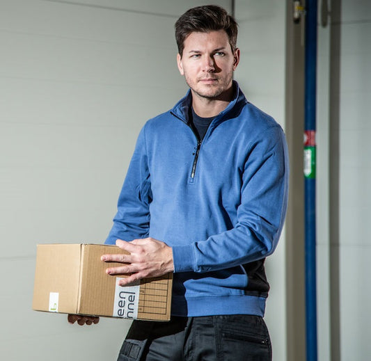 ProJob Heavyweight 1/2 Zip Sweatshirt. Hi Viz Option. 7 Colours XS-4XL - Sweatshirt - Logo Free Clothing