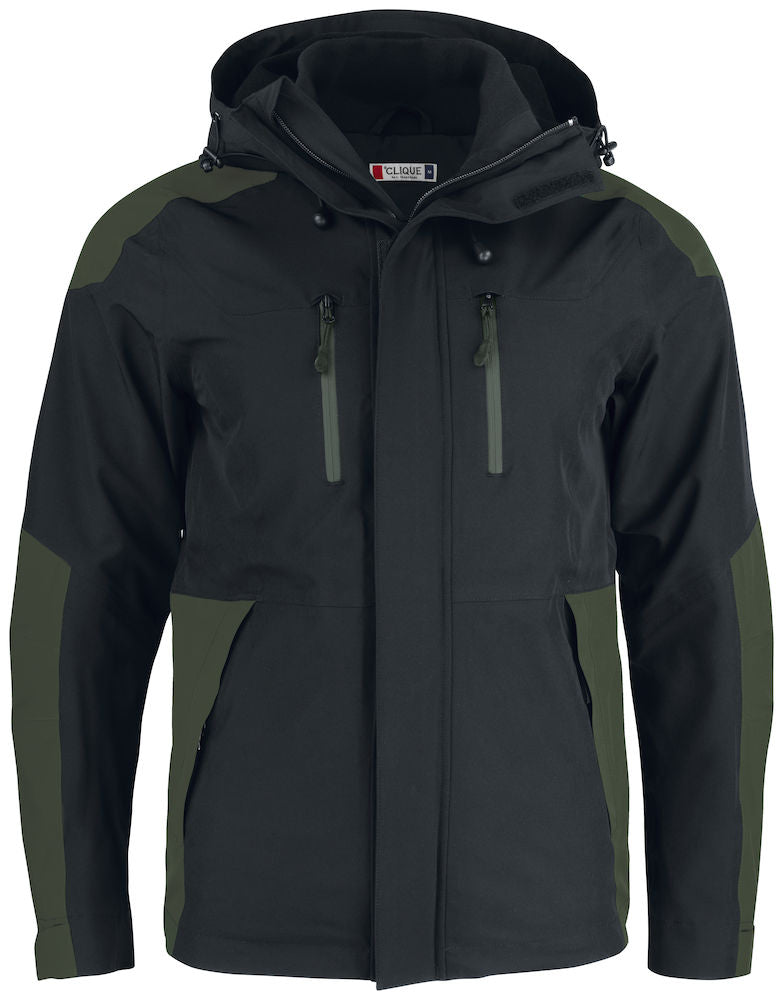 Clique Stafford Jacket. Unisex Trekking Jacket WR 5000mm & Hooded. XS-3XL - Winter Jacket - Logo Free Clothing