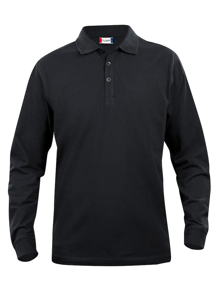 Clique Lincoln Junior Long Sleeve Polo Shirt. 100% Cotton Kids Polo, 5 colours, Ages 3-14 - Polo Shirt - Logo Free Clothing