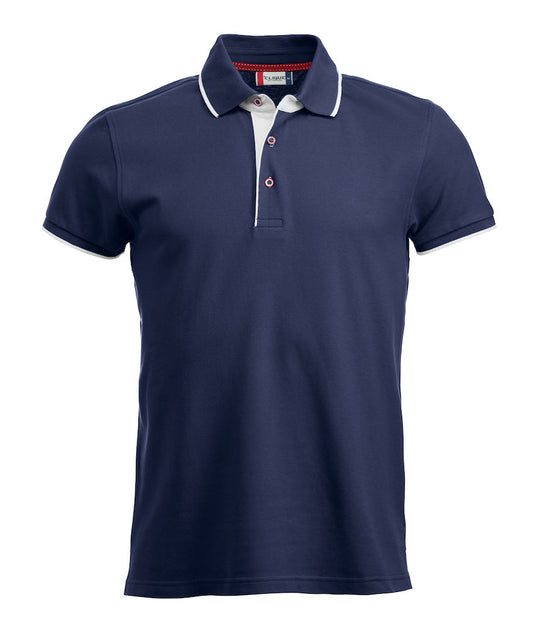 Clique Seattle Mens Polo Shirt. Short Sleeve Contrast Cotton Polo. 3 Colours. S-2XL - Polo Shirt - Logo Free Clothing