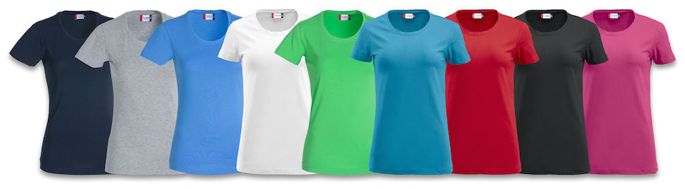 Clique Carolina Ladies Stretch Tee Shirt. Now in 9 Colours. S-3XL - Tee Shirt - Logo Free Clothing