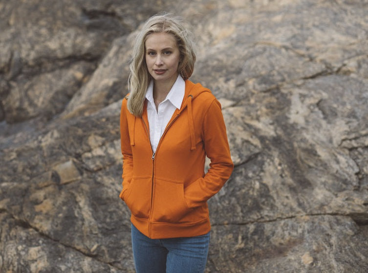 Cottover Ladies Zipped Eco Hoodie. Fairtrade Organic Cotton. 14 Colours XS-2XL - Hoodie - Logo Free Clothing