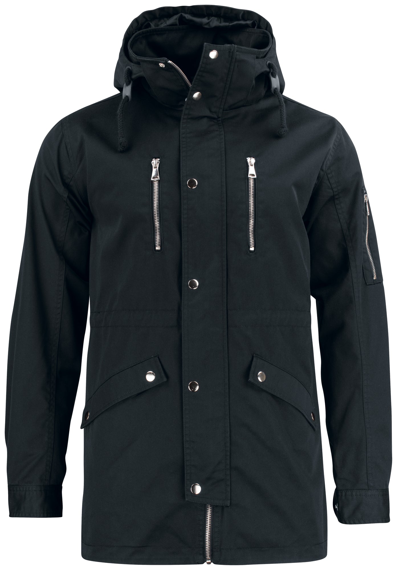 Clique Arock Unisex Jacket | Hip Length Coat | Hood | Autumn | Spring | Black | XS-3XL