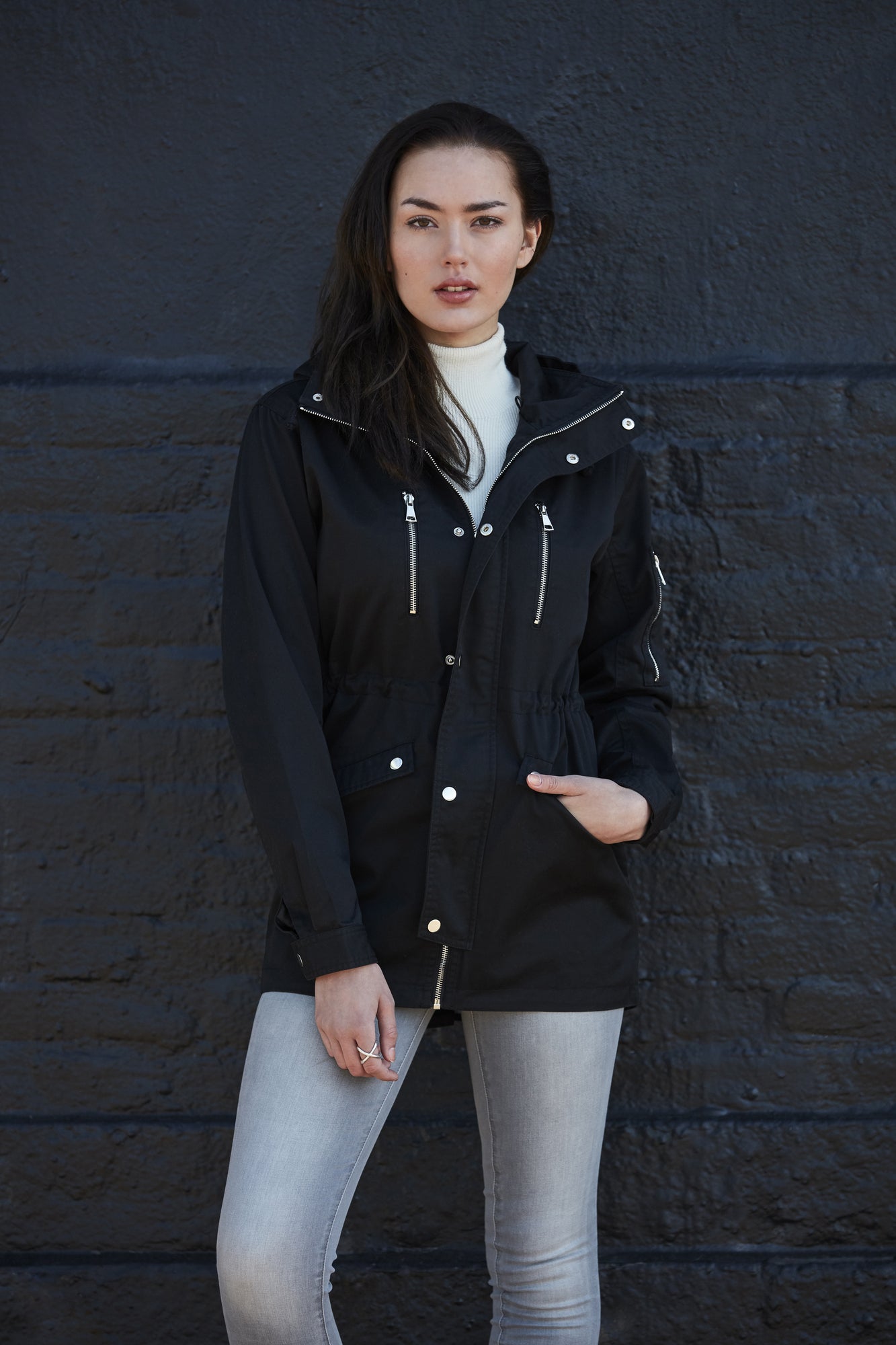 Clique Arock Unisex Jacket | Hip Length Coat | Hood | Autumn | Spring | Black | XS-3XL